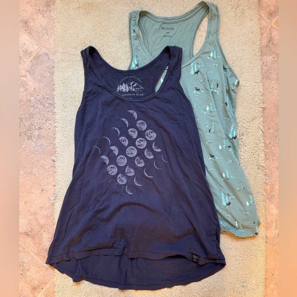 🌙 🌲 🦌 Bundle of nature inspired cotton tanks - size small